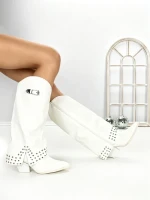 Cizme Dama cu Toc 6AH22 WHITE | MEI