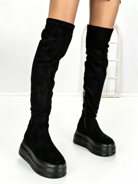 Cizme Dama cu Platforma 68WL27 BLACK | MEI