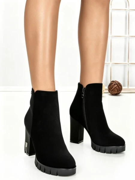 Botine cu Toc Gros 6AH36 BLACK | MEI