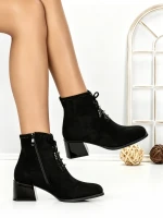 Botine cu Toc Gros 6AH30 BLACK | MEI