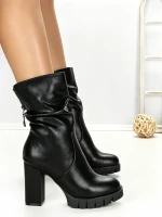 Botine cu Toc Gros 6AH37 BLACK | MEI